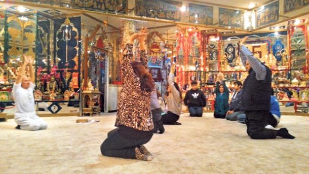 Celebrating International Yoga Day at a temple in Punta Arenas. (Photos: Saaz Aggarwal)