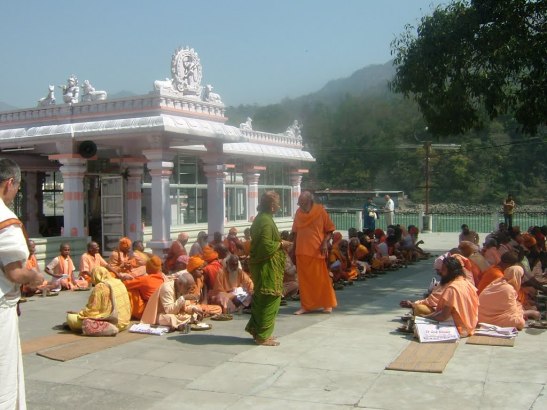 Swamiji taking Vedanta Classes in Rishikesh Dayananda ashram.