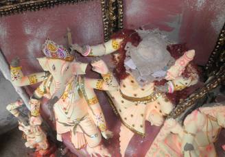 Durga Idol destruction in Pratabnagar Union. Photo. BDMW.