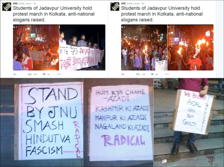 Jadavpur Protest against Indian Integrity