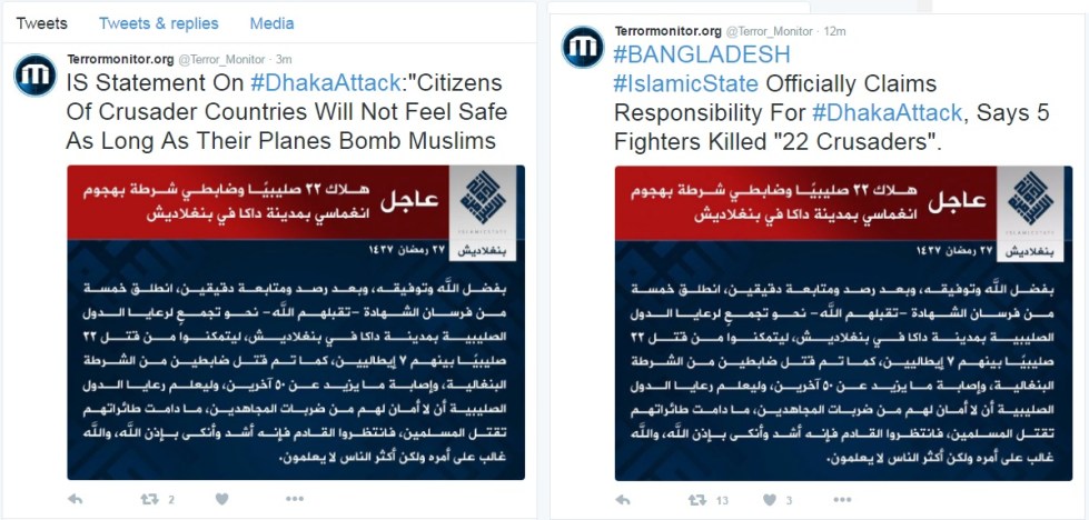 ISIS on Fridayb Terror Attack on Dhaka