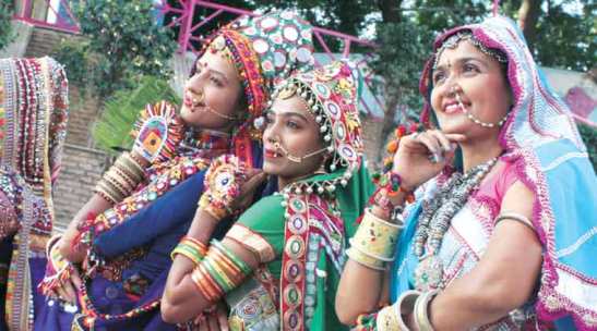Women practise garba ahead of the Navratri festival in Ahmedabad Tuesday. (Express Photo by Javed Raja)