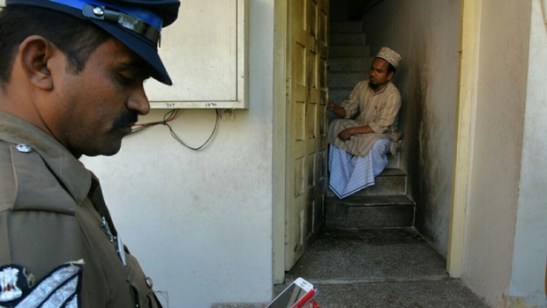 Petrol Bomb was thrown at Qurrathul Ayne Hanafi Sunnath Jamath at RS Puram, Coimbatore following the murder of Hindu Munnani functionary by some unidentified people on Thursday night. | (A Raja Chidambaram/EPS)