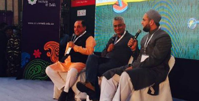 dr-swamy-and-asaduddin-owaisi-in-times-litfest-in-delhi