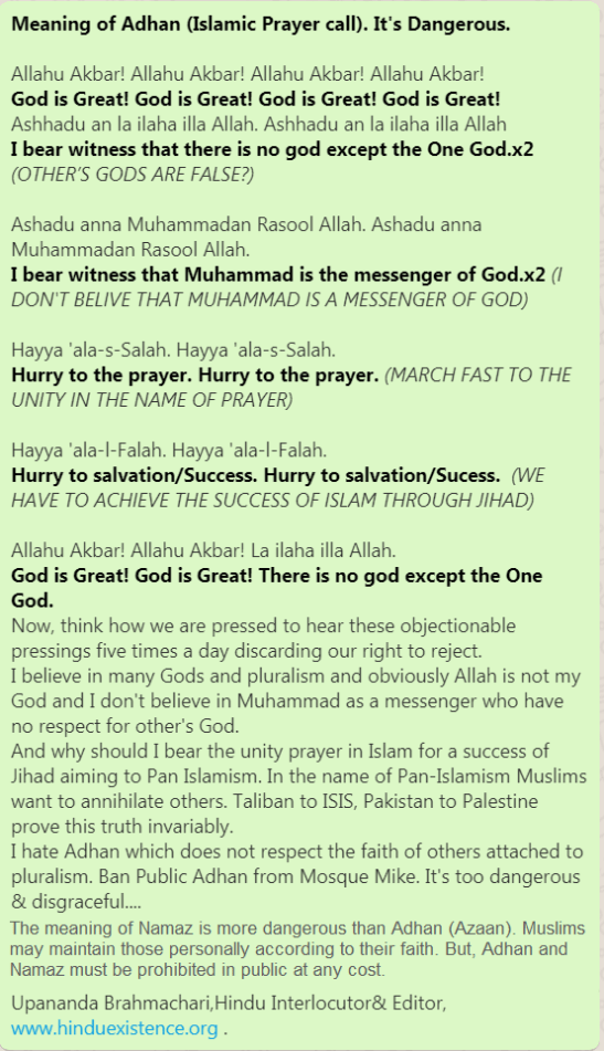 Stop Adhan and Namaz in Public