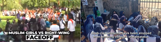 Black Hijab vs Saffron Shawl