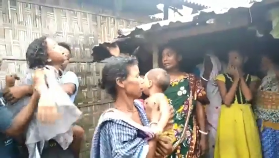 Inconsolable two girl children of murdered Opo Rani Roy