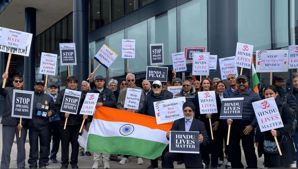 Hindus protest Before Guardian in London