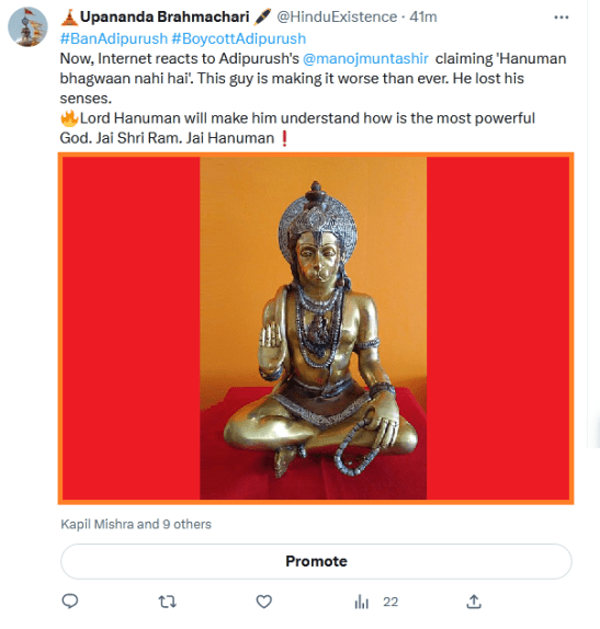 Upananda Tweet on Adipurush