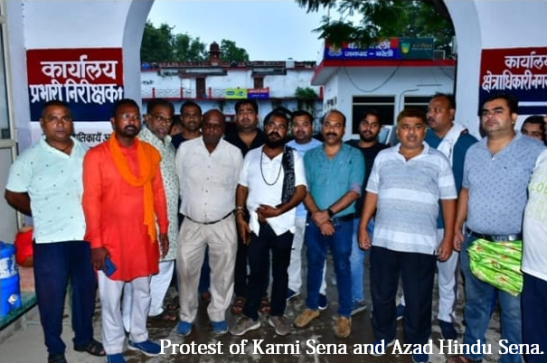 Protest of Karni Sena and Azad Hindu Sena