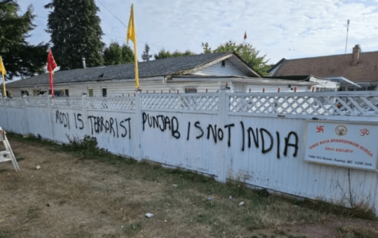 Attack on Hindu Temple in British Colombia
