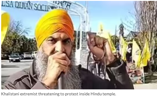 Khalistani threat to Hindus in Canada