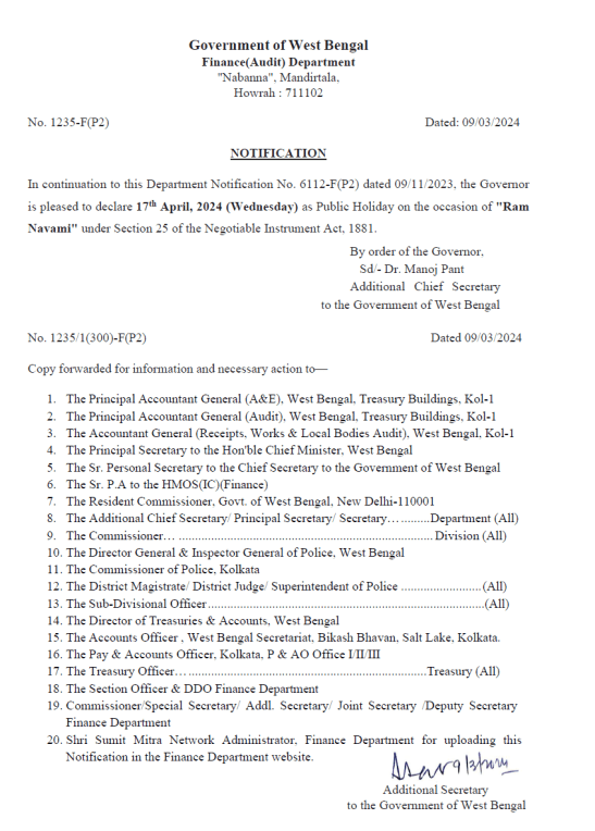 Ram Navami Holiday WB