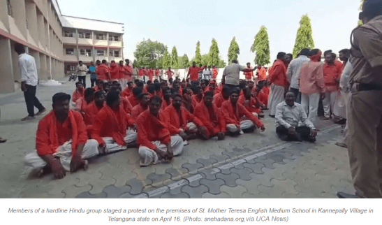 Hindu Protest at Christian School in Telengana