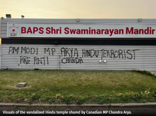 BAPS Temple in Canada Vandalised