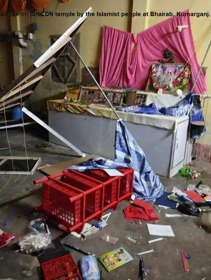 Iskcon temple attacked at Bhairab